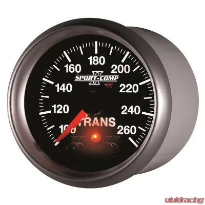 AutoMeter GAUGE; TRANS TEMP; 2 1/16in.; 100-260deg.F; STEPPER MOTOR W/PEAK/WRN; SPORT-COMP - 3658