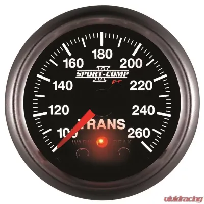 AutoMeter GAUGE; TRANS TEMP; 2 1/16in.; 100-260deg.F; STEPPER MOTOR W/PEAK/WRN; SPORT-COMP - 3658