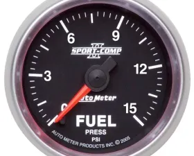 AutoMeter GAUGE; FUEL PRESSURE; 2 1/16IN.; 15PSI; DIGITAL STEPPER MOTOR; SPORT-COMP II
