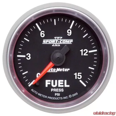 AutoMeter GAUGE; FUEL PRESSURE; 2 1/16IN.; 15PSI; DIGITAL STEPPER MOTOR; SPORT-COMP II - 3661