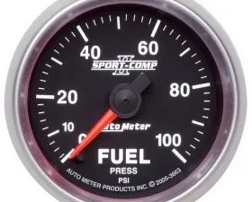 AutoMeter GAUGE; FUEL PRESSURE; 2 1/16IN.; 100PSI; DIGITAL STEPPER MOTOR; SPORT-COMP II