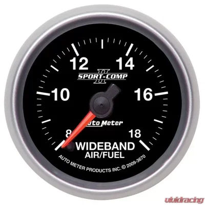 AutoMeter GAUGE; AIR/FUEL RATIO-WIDEBAND; ANALOG; 2 1/16in.; 8:1-18:1; STPR MTR; SC II - 3670