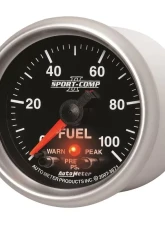 AutoMeter GAUGE; FUEL PRESS; 2 1/16in.; 100PSI; DIGITAL STPR MTR W/PK/WRN; SPORT-COMP II                                     - 3671 - Image 2