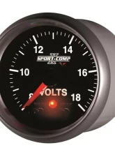 AutoMeter GAUGE; VOLTMETER; 2 1/16in.; 18V; DIGITAL STEPPER MOTOR W/PK/WRN; SPORT-COMP II                                     - 3683 - Image 3