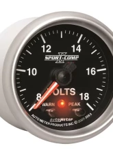 AutoMeter GAUGE; VOLTMETER; 2 1/16in.; 18V; DIGITAL STEPPER MOTOR W/PK/WRN; SPORT-COMP II                                     - 3683 - Image 5