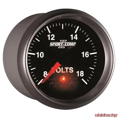AutoMeter GAUGE; VOLTMETER; 2 1/16in.; 18V; DIGITAL STEPPER MOTOR W/PK/WRN; SPORT-COMP II - 3683