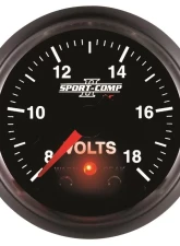AutoMeter GAUGE; VOLTMETER; 2 1/16in.; 18V; DIGITAL STEPPER MOTOR W/PK/WRN; SPORT-COMP II                                     - 3683 - Image 4