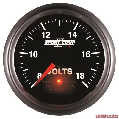 AutoMeter GAUGE; VOLTMETER; 2 1/16in.; 18V; DIGITAL STEPPER MOTOR W/PK/WRN; SPORT-COMP II - 3683