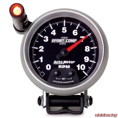 AutoMeter GAUGE; TACHOMETER; 3 3/4in.; 10K RPM; PEDESTAL W/EXT. QUICK-LITE; SPORT-COMP II - 3690