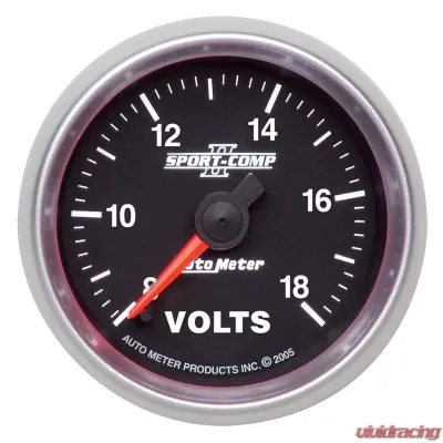 AutoMeter GAUGE; VOLTMETER; 2 1/16in.; 18V; DIGITAL STEPPER MOTOR; SPORT-COMP II - 3691