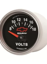 AutoMeter GAUGE; VOLTMETER; 2 1/16in.; 18V; ELECTRIC; CHEVY RED BOWTIE; BLACK                                     - 3692-00406 - Image 2