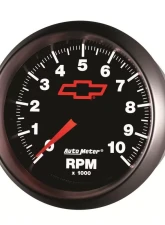 AutoMeter GAUGE; TACHOMETER; 3 3/8in.; 10K RPM; IN-DASH; CHEVY RED BOWTIE; BLACK                                     - 3697-00406 - Image 3