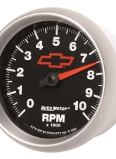 AutoMeter GAUGE; TACHOMETER; 3 3/8in.; 10K RPM; IN-DASH; CHEVY RED BOWTIE; BLACK                                     - 3697-00406 - Image 4