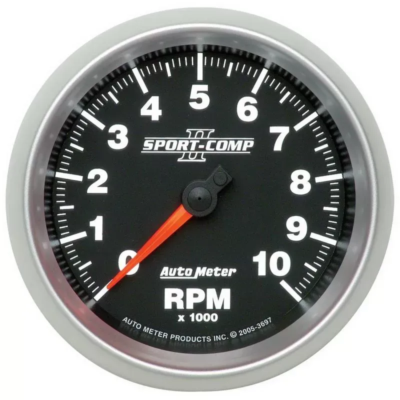 AutoMeter GAUGE; TACHOMETER; 3 3/8in.; 10K RPM; IN-DASH; SPORT-COMP II - 3697