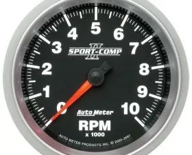AutoMeter GAUGE; TACHOMETER; 3 3/8in.; 10K RPM; IN-DASH; SPORT-COMP II