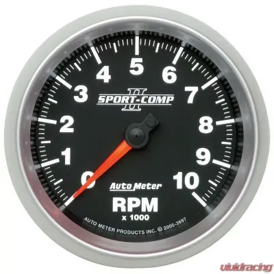 AutoMeter GAUGE; TACHOMETER; 3 3/8in.; 10K RPM; IN-DASH; SPORT-COMP II - 3697