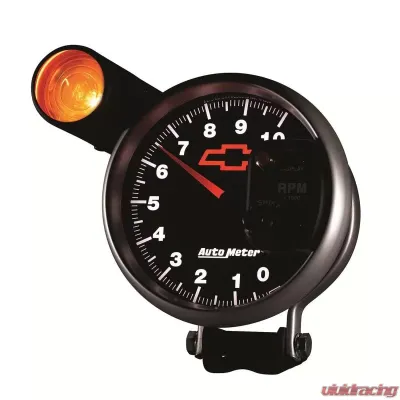 AutoMeter GAUGE; TACHOMETER; 5in.; 10K RPM; PEDESTAL W/EXT. SHIFT-LITE; CHEVY RED BOWTIE; - 3699-00406