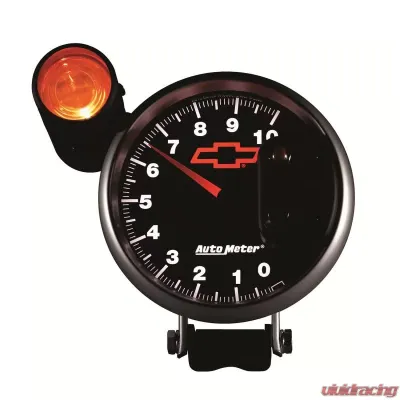 AutoMeter GAUGE; TACHOMETER; 5in.; 10K RPM; PEDESTAL W/EXT. SHIFT-LITE; CHEVY RED BOWTIE; - 3699-00406