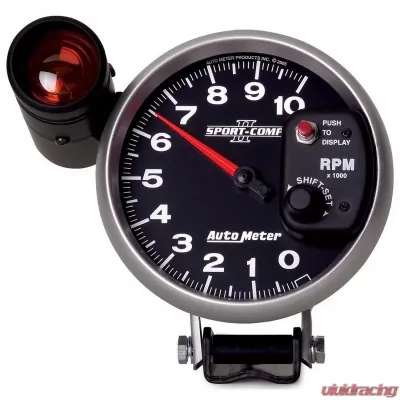AutoMeter GAUGE; TACHOMETER; 5in.; 10K RPM; PEDESTAL W/EXT. SHIFT-LITE; SPORT-COMP II - 3699