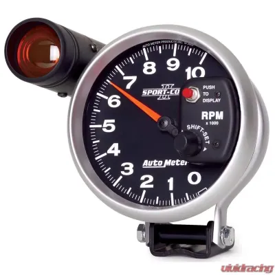 AutoMeter GAUGE; TACHOMETER; 5in.; 10K RPM; PEDESTAL W/EXT. SHIFT-LITE; SPORT-COMP II - 3699