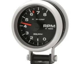 AutoMeter GAUGE; TACHOMETER; 3 3/4in.; 8K RPM; PEDESTAL W/RED LINE; SPORT-COMP