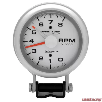 AutoMeter GAUGE; TACHOMETER; 3 3/4in.; 8K RPM; PEDESTAL W/RED LINE; ULTRA-LITE - 3781
