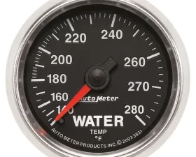 AutoMeter GAUGE; WATER TEMP; 2 1/16in.; 140-280deg.F; MECHANICAL; GS