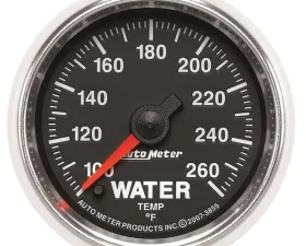 AutoMeter GAUGE; WATER TEMP; 2 1/16in.; 100-260deg.F; DIGITAL STEPPER MOTOR; GS