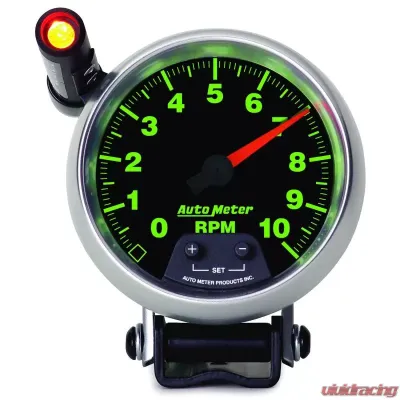 AutoMeter GAUGE; TACHOMETER; 3 3/4in.; 10K RPM; PEDESTAL W/EXT. QUICK-LITE; GS - 3890