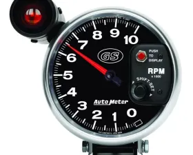 AutoMeter GAUGE; TACHOMETER; 5in.; 10K RPM; PEDESTAL W/EXT. SHIFT-LITE; GS