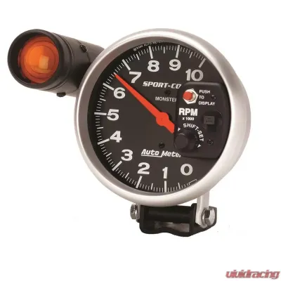 AutoMeter GAUGE; TACHOMETER; 5in.; 10K RPM; PEDESTAL W/EXT. SHIFT-LITE; SPORT-COMP - 3904