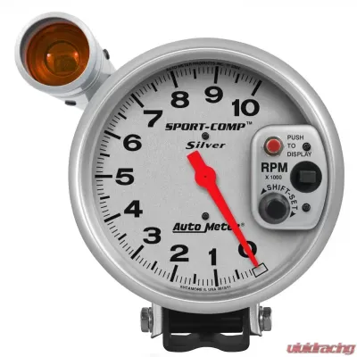 AutoMeter GAUGE; TACHOMETER; 5in.; 10K RPM; PEDESTAL W/EXT. SHIFT-LITE; ULTRA-LITE - 3911