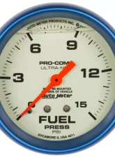 AutoMeter GAUGE; FUEL PRESS; 2 5/8in.; 15PSI; LIQUID FILLED MECH; GLOW IN DARK; ULTRA-NITE                                     - 4211 - Image 2