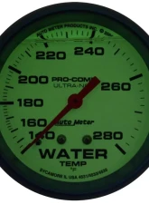 AutoMeter GAUGE; WTEMP; 2 5/8in.; 140-280deg.F; LIQUID FILLED MECH; GLOW IN DARK; ULTRA-NI                                     - 4231 - Image 2