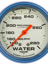 AutoMeter GAUGE; WTEMP; 2 5/8in.; 140-280deg.F; LIQ FILLD MECH; 4FT.; GLOW IN DARK; ULTRA-                                     - 4235 - Image 2