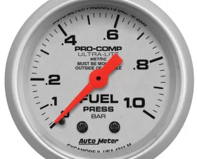 AutoMeter GAUGE; FUEL PRESSURE; 2 1/16in.; 1.0BAR; MECHANICAL; ULTRA-LITE