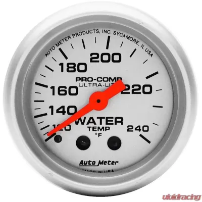 AutoMeter GAUGE; WATER TEMP; 2 1/16in.; 120-240deg.F; MECHANICAL; ULTRA-LITE - 4332