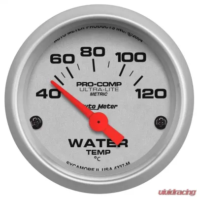 AutoMeter GAUGE; WATER TEMP; 2 1/16in.; 40-120deg.C; ELECTRIC; ULTRA-LITE - 4337-M
