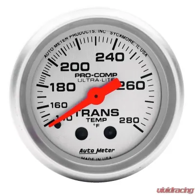 AutoMeter GAUGE; TRANS TEMP; 2 1/16in.; 140-280deg.F; MECHANICAL; 8FT.; ULTRA-LITE - 4351