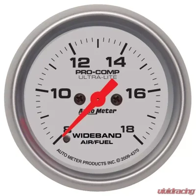 AutoMeter GAUGE; AIR/FUEL RATIO-WIDEBAND; ANALOG; 2 1/16in.; 8:1-18:1; STPR MTR; ULTRA-LIT - 4370