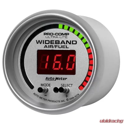 AutoMeter GAUGE; AIR/FUEL RATIO-PRO; 2 1/16in.; 10:1-20:1; DIGITAL W/PEAK/WRN; ULTRA-LITE - 4378