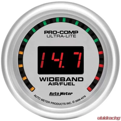 AutoMeter GAUGE; AIR/FUEL RATIO-WIDEBAND; STREET; 2 1/16in.; 10:1-17:1; DIGITAL; ULTRA-LIT - 4379