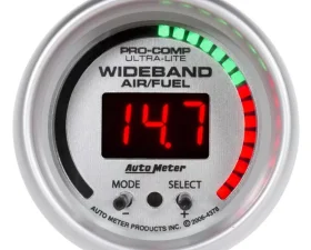 AutoMeter GAUGE; AIR/FUEL RATIO-PRO PLUS; 2 1/16in.; 10:1-20:1; DIGITAL W/PEAK/WARN; UL