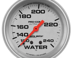 AutoMeter GAUGE; WATER TEMP; 2 5/8in.; 120-240deg.F; MECHANICAL; 12FT.; ULTRA-LITE