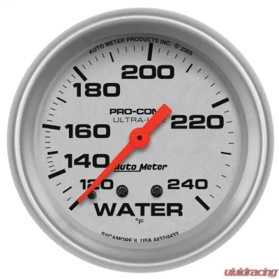 AutoMeter GAUGE; WATER TEMP; 2 5/8in.; 120-240deg.F; MECHANICAL; 12FT.; ULTRA-LITE - 4433
