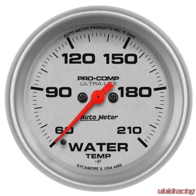 AutoMeter GAUGE; LOW WATER TEMP; 2 5/8in.; 60-210deg.F; DIGITAL STEPPER MOTOR; ULTRA-LITE - 4469