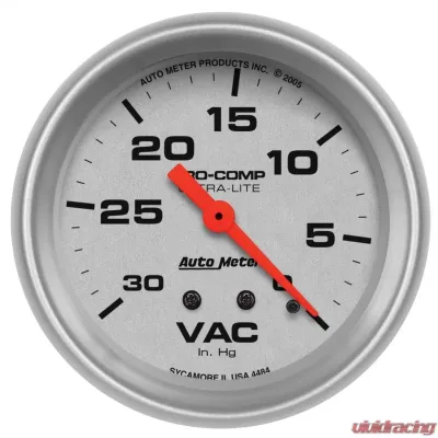 AutoMeter GAUGE; VACUUM; 2 5/8in.; 30INHG; MECHANICAL; ULTRA-LITE - 4484