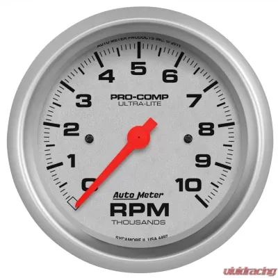 AutoMeter GAUGE; TACHOMETER; 3 3/8in.; 10K RPM; IN-DASH; ULTRA-LITE - 4497