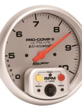 AutoMeter GAUGE; TACH; 5in.; 10K RPM; IN-DASH; DUAL RANGE W/PEAK MEMORY; ULTRA-LITE                                     - 4499 - Image 3