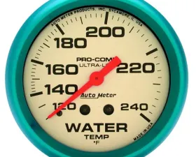 AutoMeter GAUGE; WATER TEMP; 2 5/8in.; 120-240deg.F; MECH.; GLOW IN THE DARK; ULTRA-NITE